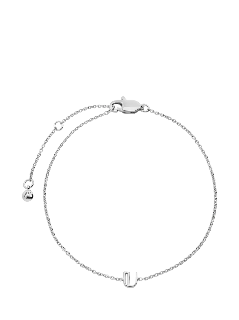 Monica Vinader Art Deco Initial Chain Bracelet Silver