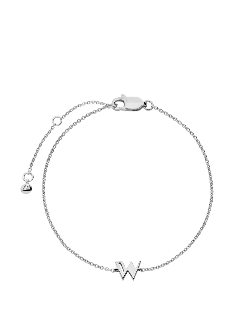 Monica Vinader Art Deco Initial Chain Bracelet Silver