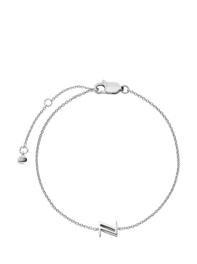 Monica Vinader initial Z silver chain bracelet, imported from the UK
