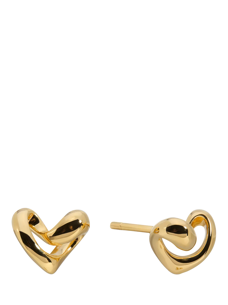 Monica Vinader gold infinity heart stud earrings, UK version