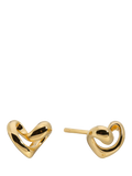 Monica Vinader gold infinity heart stud earrings, UK version