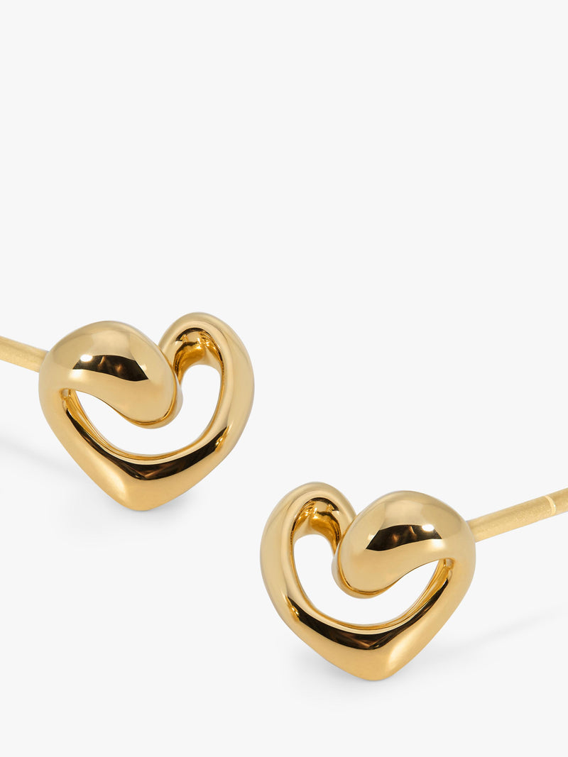 Monica Vinader gold infinity heart stud earrings, UK version