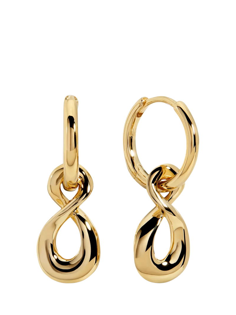 Monica Vinader gold vermeil huggie hoop earrings, UK version