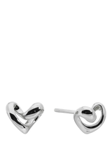 John Lewis Monica Vinader Infinity Heart Small Stud Earrings, Silver- Buy online at McGrocer