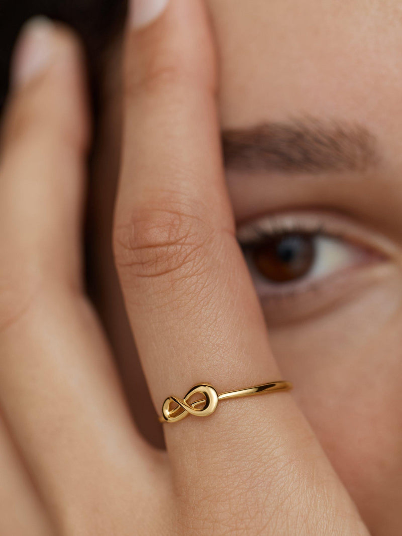 Monica Vinader infinity ring in gold (British brand)