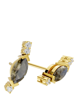 John Lewis DPT Antwerp Quartz and Diamond Stud Earrings, Yellow Gold Plated- Buy online at McGrocer