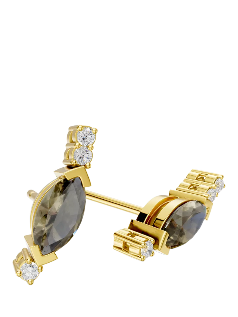 DPT Antwerp stud earrings quartz diamond, imported from the UK