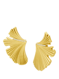 DPT Antwerp diamond fan stud earrings yellow gold plated (British brand)