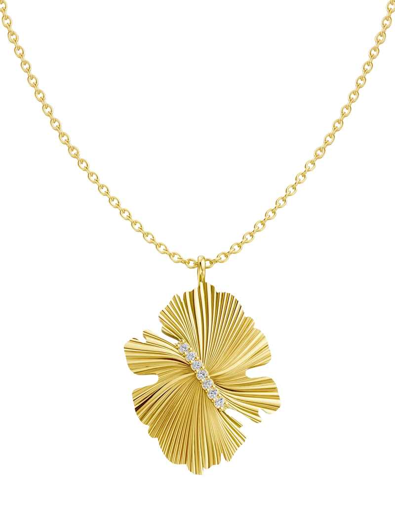 DPT Antwerp diamond fan pendant yellow gold plated, UK version