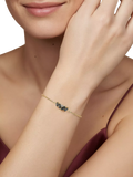 DPT Antwerp quartz and diamond chain bracelet yellow gold plated, imported from the UK