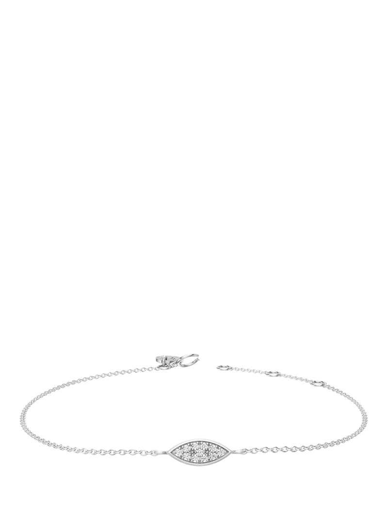 DPT Antwerp diamond marquise chain bracelet sterling silver - British product