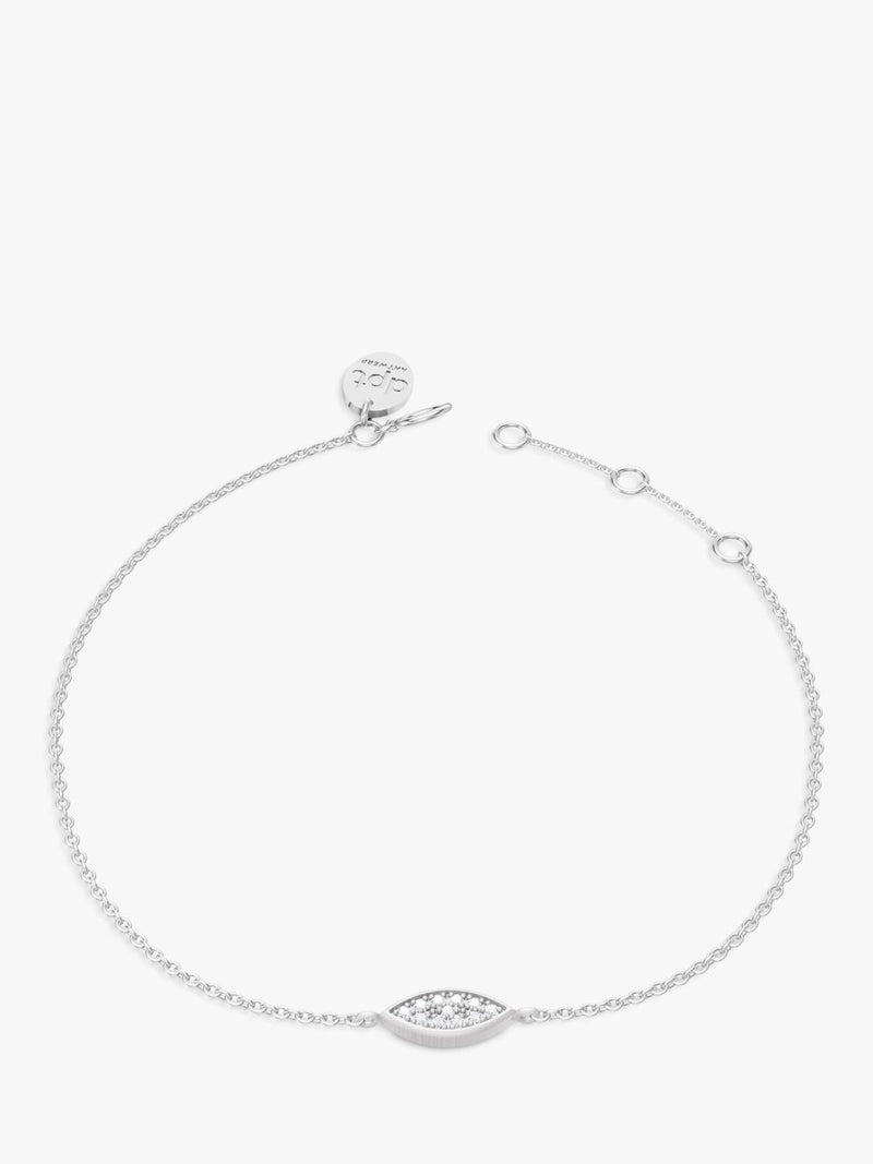 DPT Antwerp diamond marquise chain bracelet sterling silver - British product