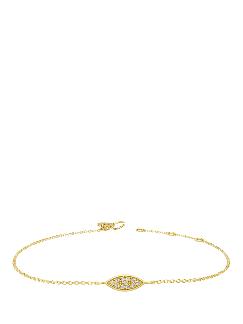 DPT Antwerp diamond marquise chain bracelet gold plated 11 diamonds (British brand)