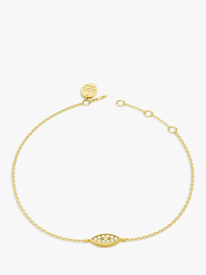 DPT Antwerp diamond marquise chain bracelet gold plated 11 diamonds (British brand)