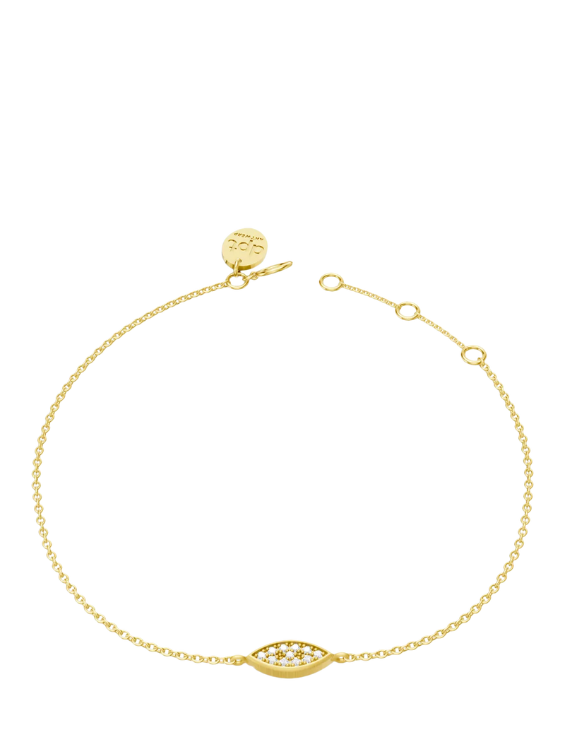 DPT Antwerp diamond marquise chain bracelet gold plated 11 diamonds (British brand)