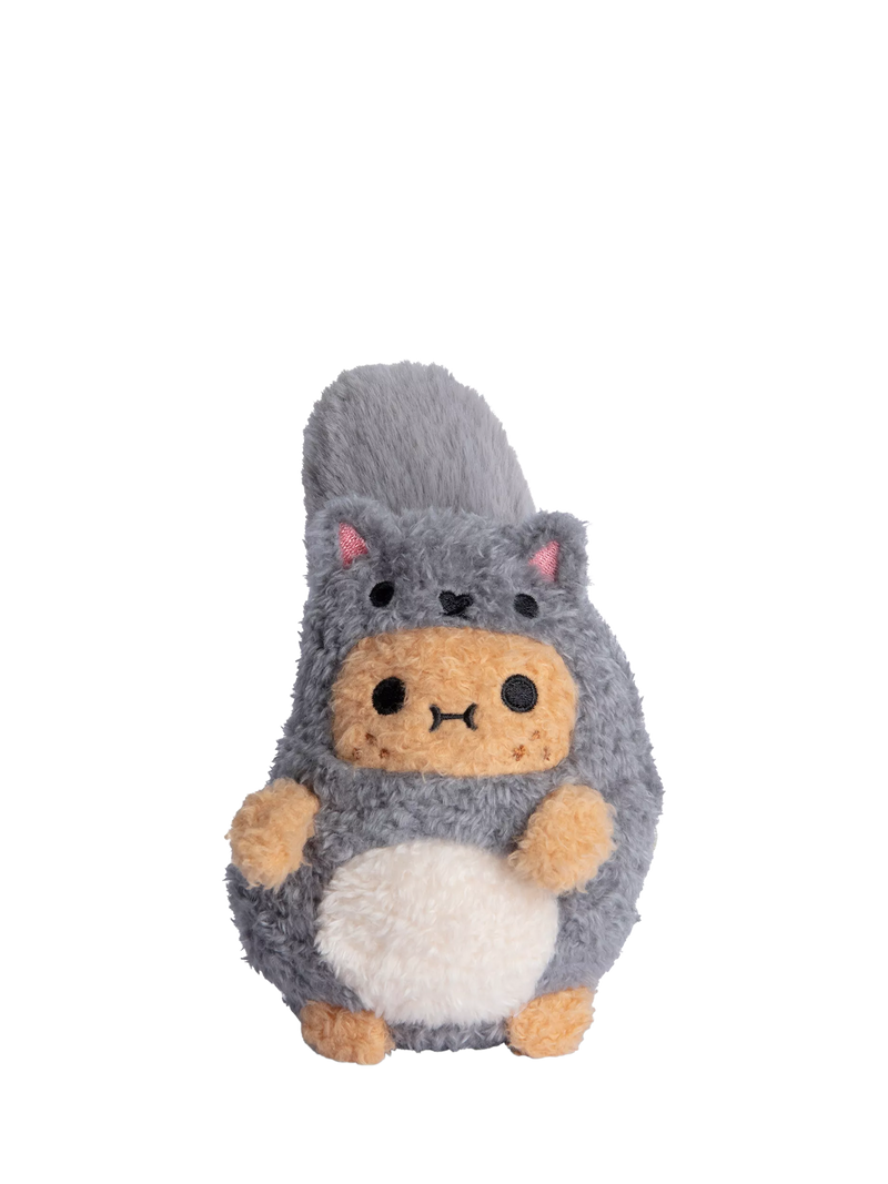 Noodoll Grey Squirrel Ricespud soft toy, UK version