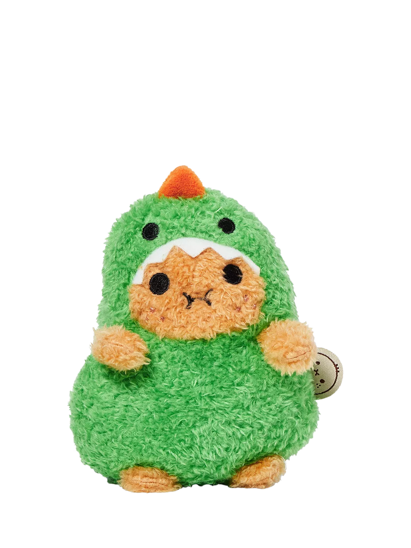 Noodoll Ricespud Ricedino soft toy, green dinosaur plush (British brand)