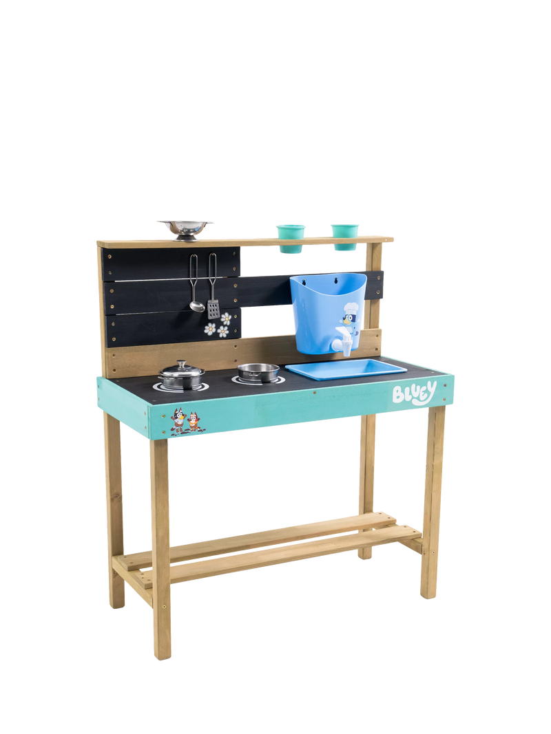 TP Toys Bluey wooden mud kitchen outdoor playset, imported from the UK