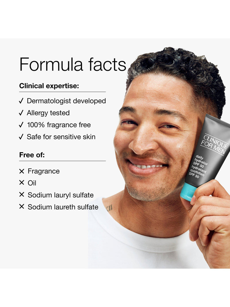 Clinique For Men Daily Hydrator moisturiser SPF 50 75ml, imported from the UK
