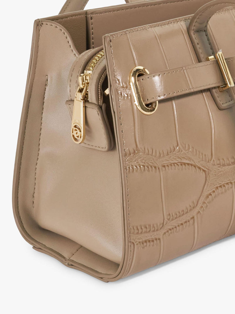Dune London Depend leather shoulder bag mid grey, UK version