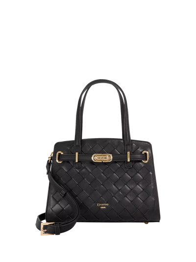 John Lewis Dune London Dinidefine Leather Handbag, Black- Buy online at McGrocer