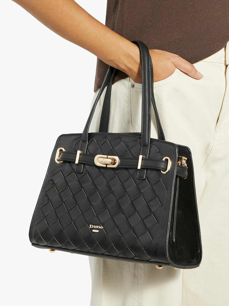 Dune London black leather handbag (British brand)