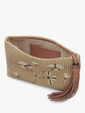 Radley leather and raffia pouch natural multi, imported from the UK