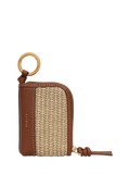 Radley Golden Lane leather raffia bag charm cognac (British brand)