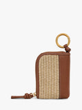 Radley Golden Lane leather raffia bag charm cognac (British brand)