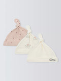 John Lewis baby hats pack of 3 pink multi (British brand)