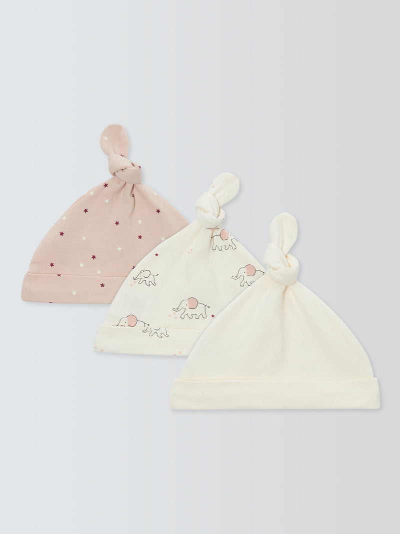 John Lewis baby hats pack of 3 pink multi (British brand)