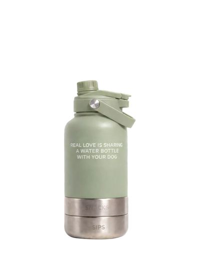 John Lewis By Teddy Bowl Bottle 3-in-1 Dog Travel Water Bottle Green Mid 900ml- Buy online at McGrocer
