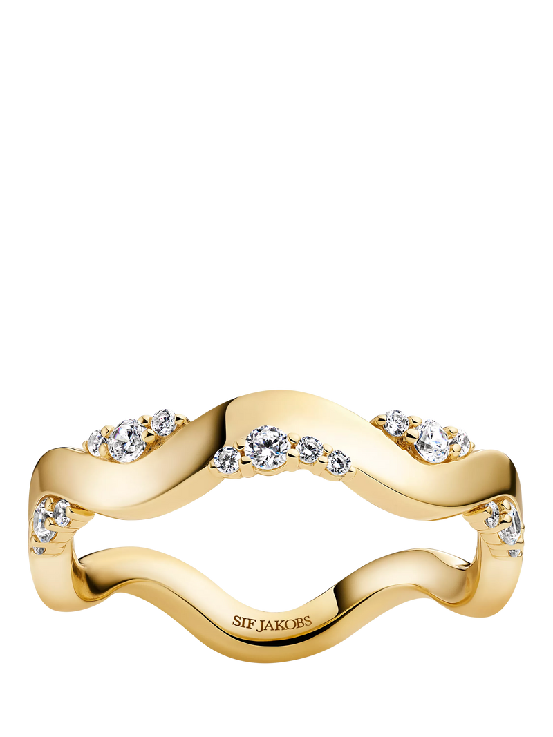 Sif Jakobs Jewellery Ellera Waves Altro Gold Plated Sterling Silver Ring