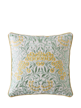 John Lewis William Morris At Home Michaelmas Daisy Cushion, Green Embroidered Scatter Cushion 43 x 43cm- Buy online at McGrocer