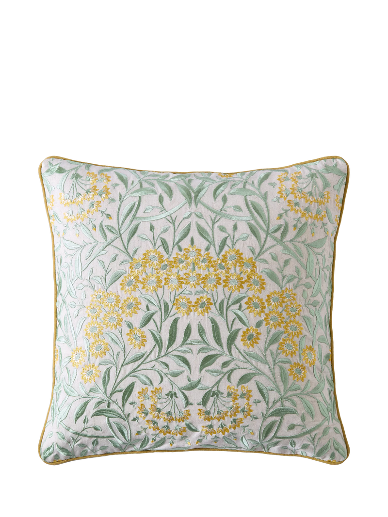 William Morris At Home Michaelmas Daisy cushion 43cm green (British brand)