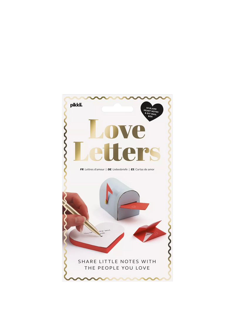 Pikkii love letters kit with blank heart notes and DIY mailbox, UK version