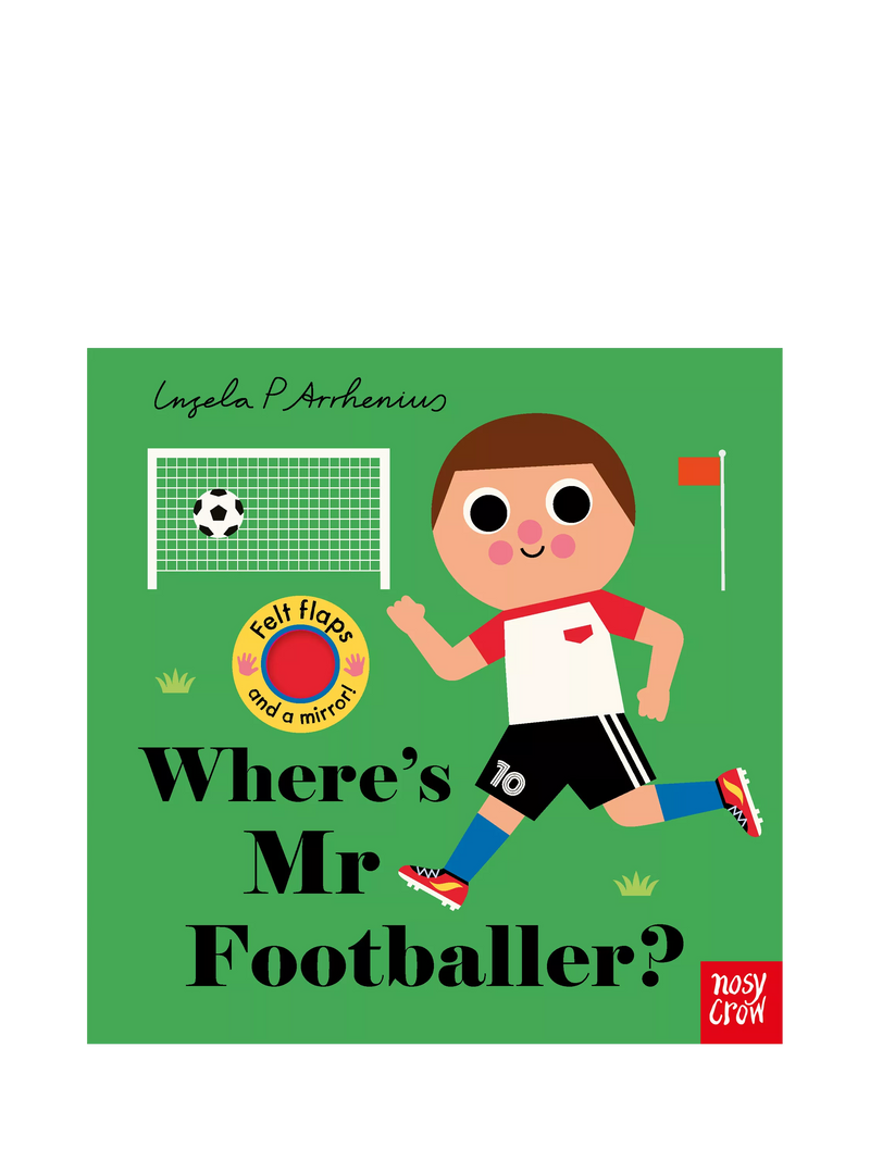 Nosy Crow Where's Mr Footballer? board book, UK version