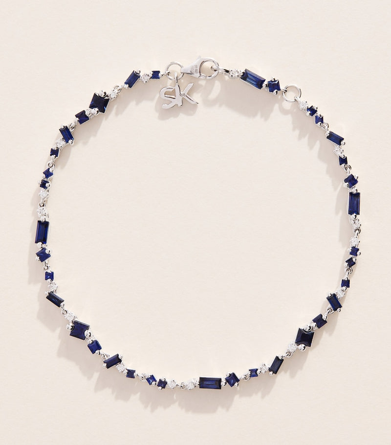 Suzanne Kalan white gold diamond and blue sapphire bracelet - British product