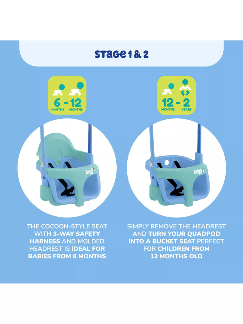 TP Toys Bluey Quadpod growable swing seat - British product