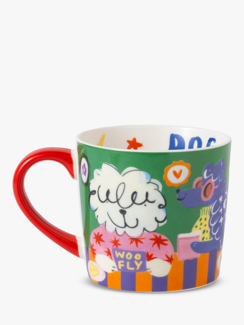 Eleanor Bowmer fine bone china mug dog club design 300ml (British brand)