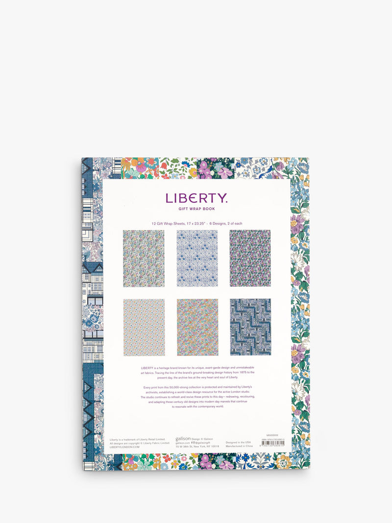 Liberty London gift wrap book multi with 12 sheets, UK version