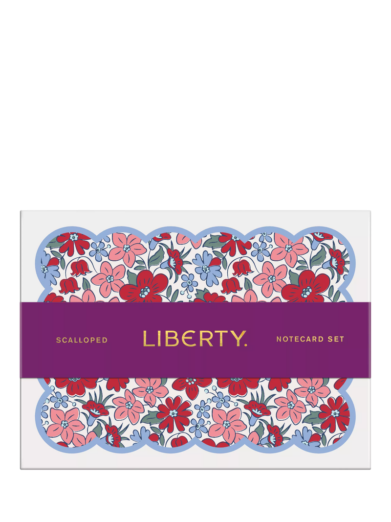 Liberty London scalloped note cards set of 8 - British product