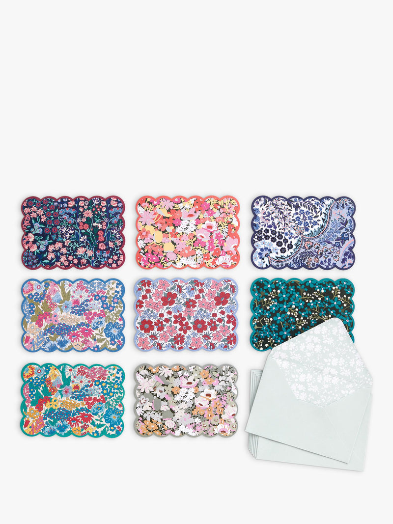 Liberty London scalloped note cards set of 8 - British product