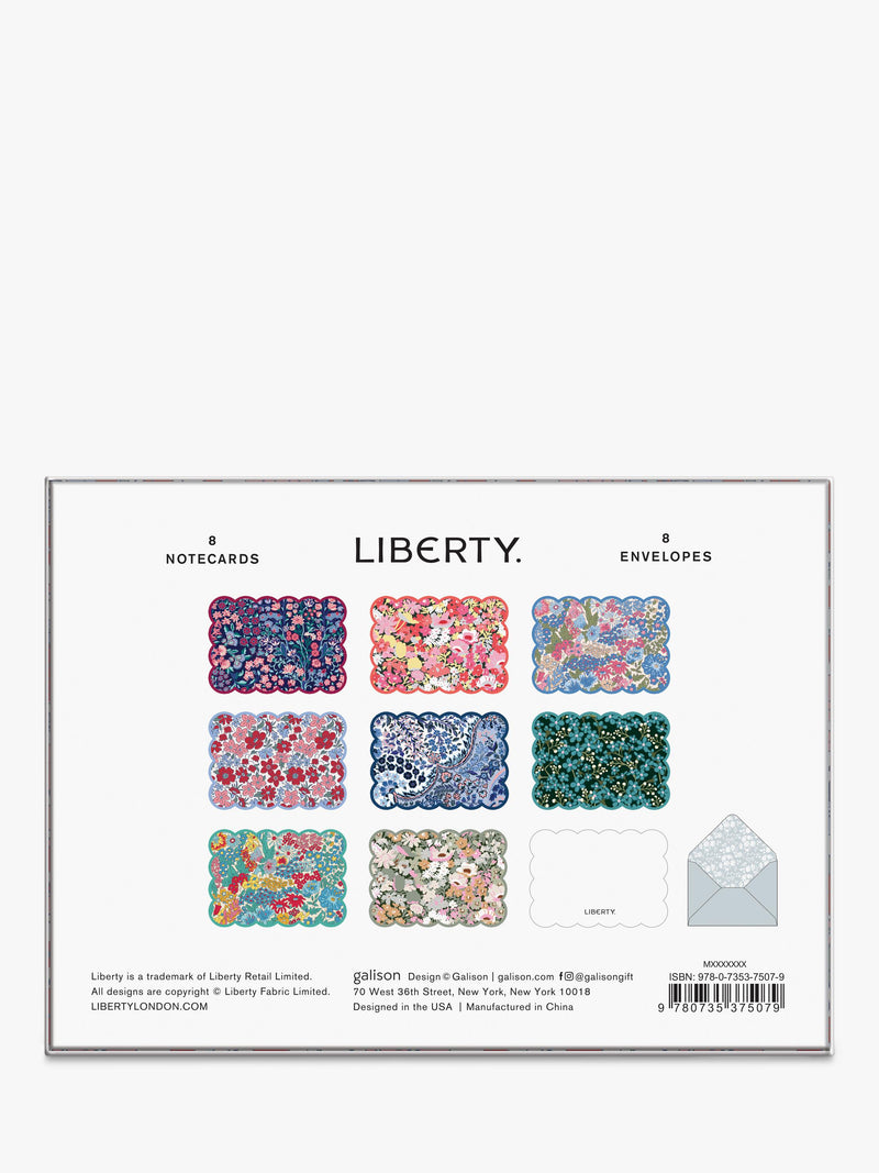 Liberty London scalloped note cards set of 8 - British product