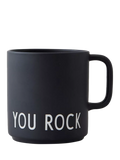 Design Letters Fine Bone China handle cup 250ml black (British brand)