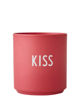 John Lewis Design Letters Favourite Kiss Cup Red Porcelain Cup 250ml- Buy online at McGrocer