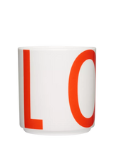 John Lewis Design Letters XL Vintage Love Cup White / Red Fine Bone China Cup 250ml- Buy online at McGrocer