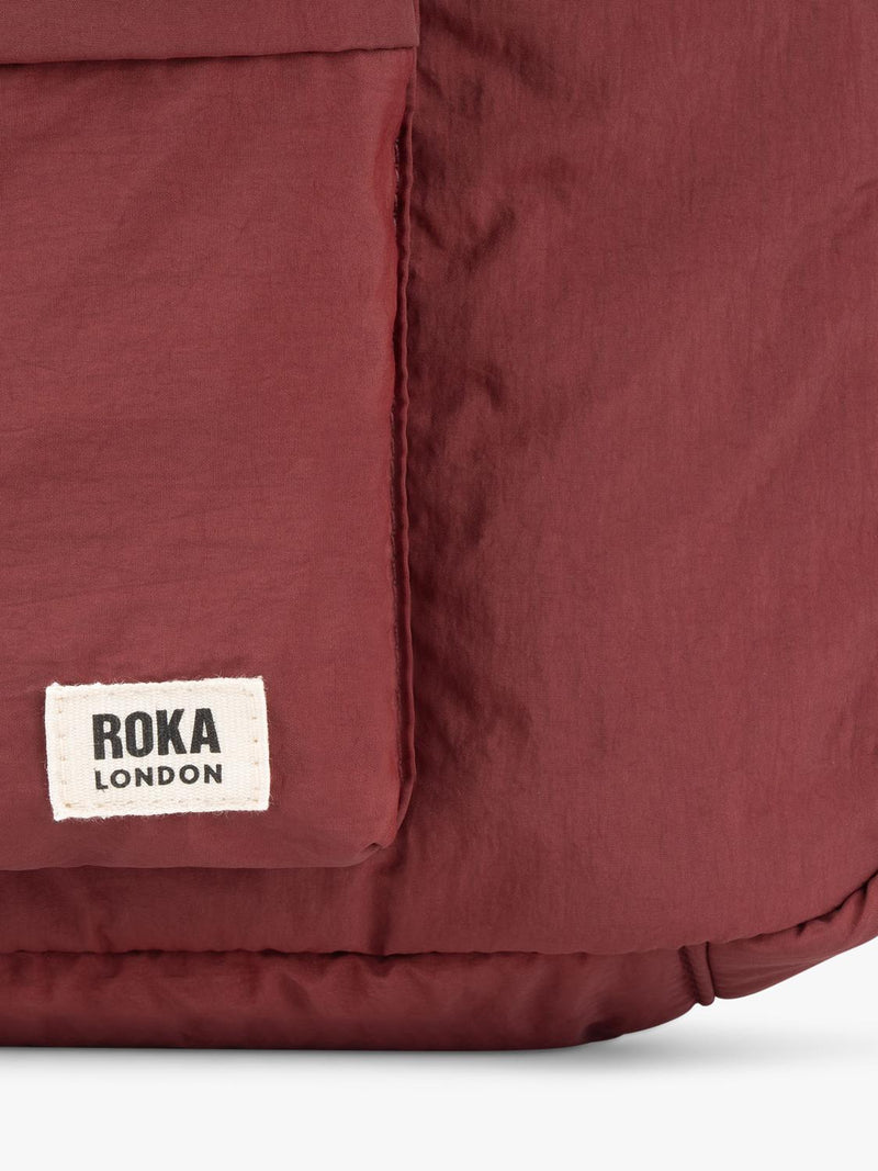 ROKA London Belsize puffy shoulder bag Bordeaux, imported from the UK