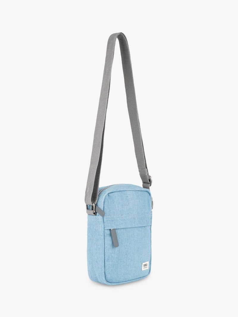 ROKA London crossbody bag blue recycled nylon, UK version