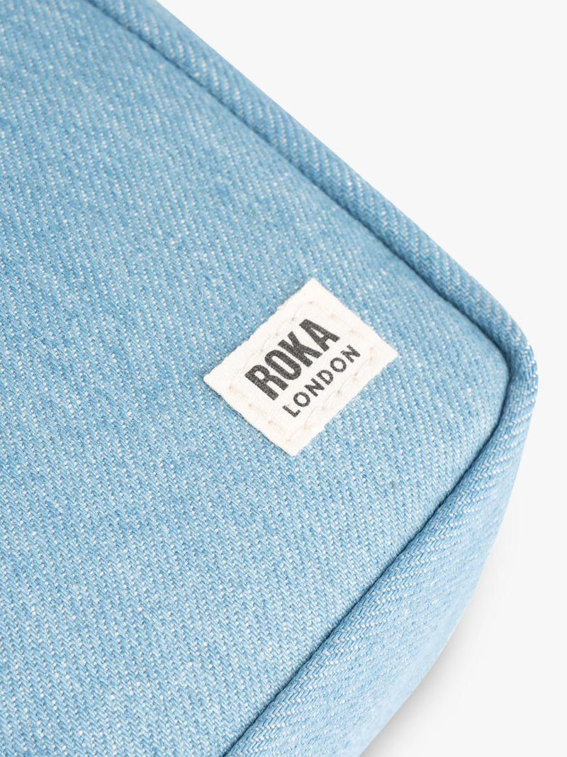 ROKA London crossbody bag blue recycled nylon, UK version